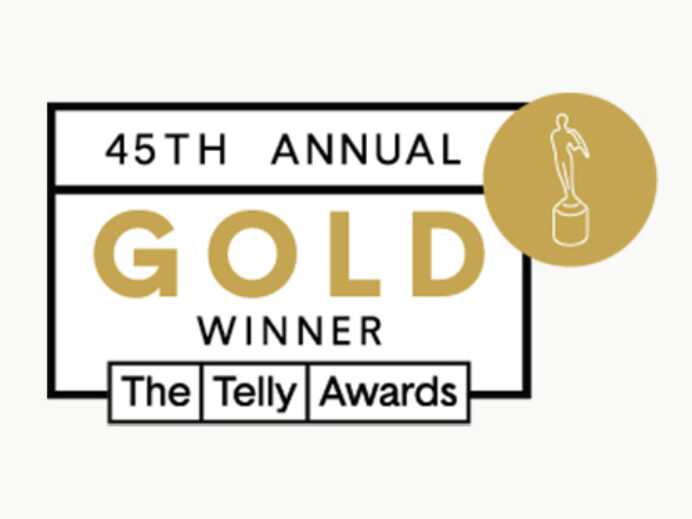 45th Annual Gold Winner The Telly Awards logo
