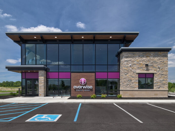 Credit union branch exterior design