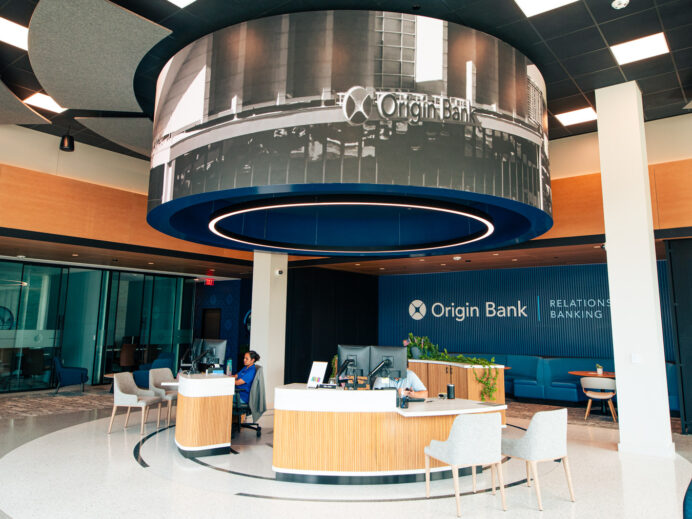 Origin Bank digital signage design