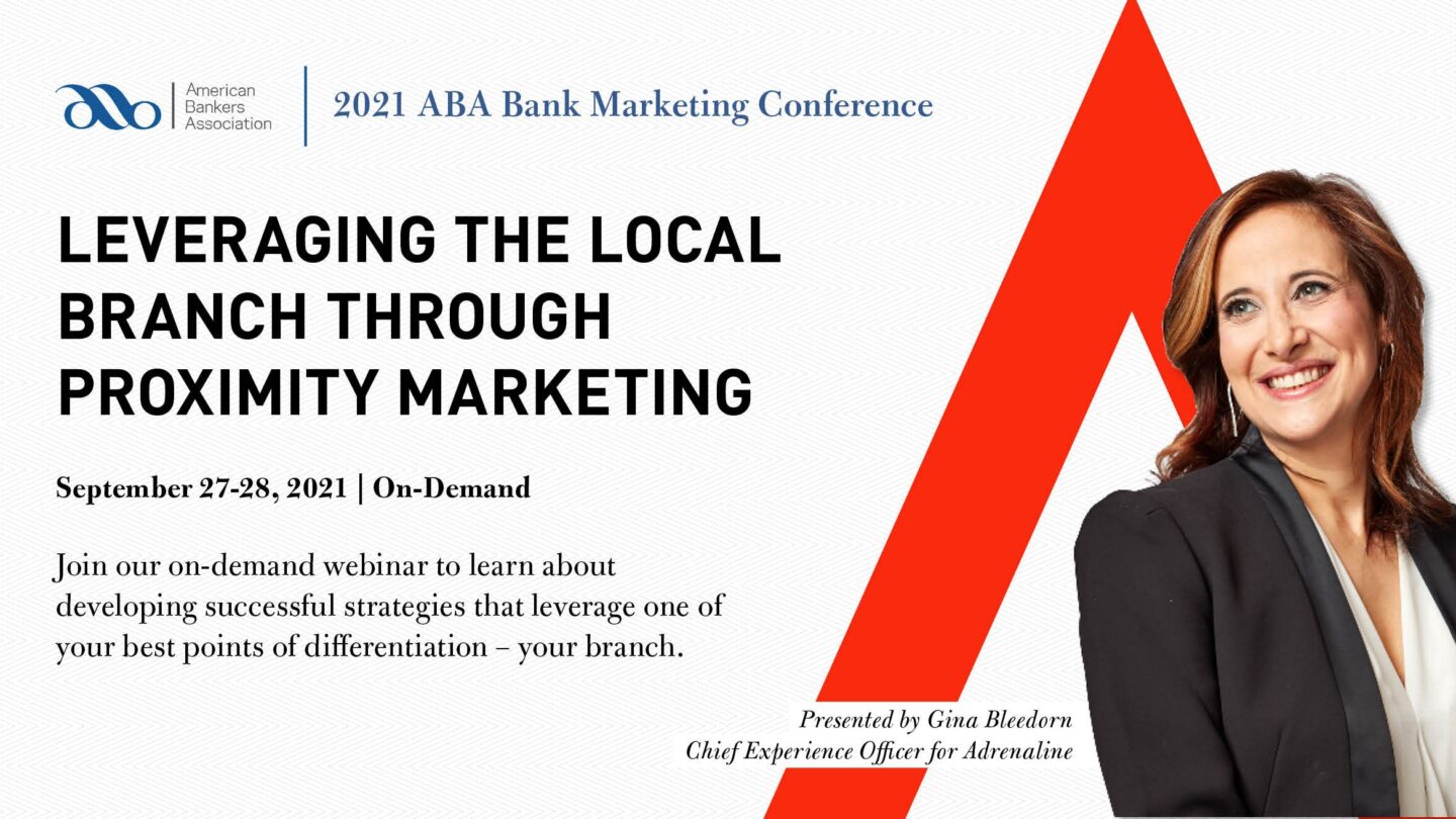 Adrenaline CXO Speaking at ABA Bank Marketing Event Adrenaline